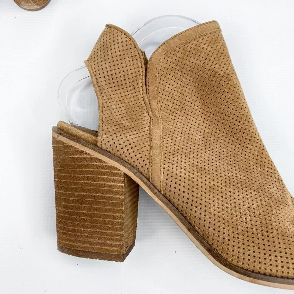 STEVE MADDEN Open Toe Chunky Heel Booties 9‎